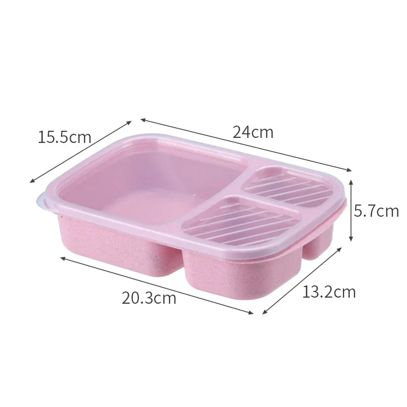 Leak Proof Lunch Box 3 Compartment Lunch Box with Lid Healthy Material Portable Fruit Food Storage Container Kids Lunch Box images - 6