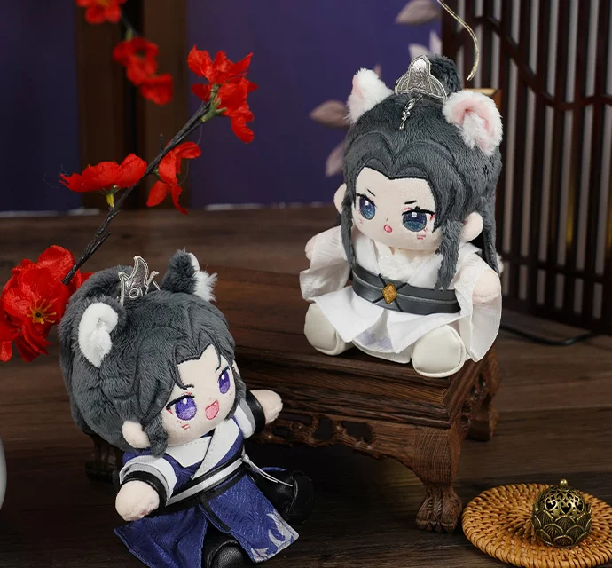 

Official Original 13cm Chinese Novel Husky and His White Cat Shizun Chu Wanning Mo Ran Sitting Posture Plush Doll Toy 2Ha Erha