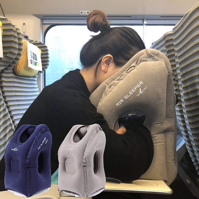 

Inflatable Air Cushion Travel Pillow Headrest Chin Support Cushions for Airplane Plane Office Rest Neck Nap Pillows