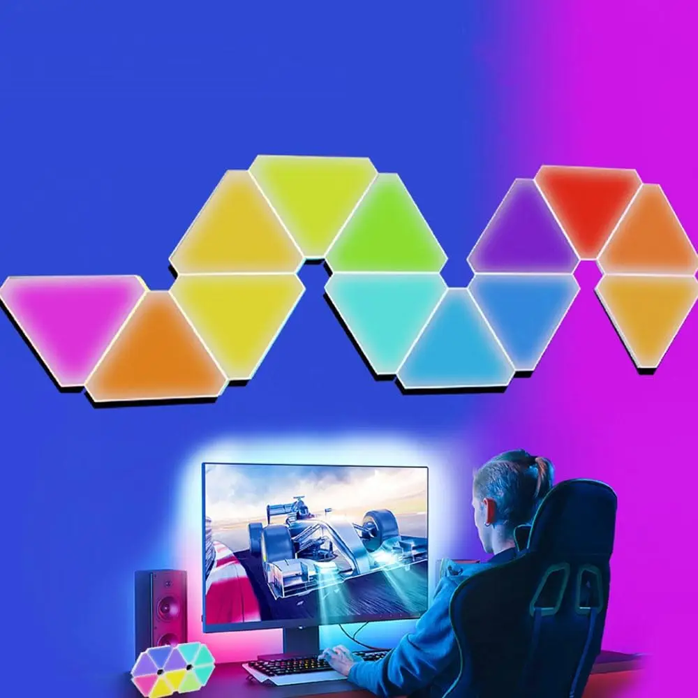 Rgb Треугольная Фотоэлектрическая Панель Diy Настенное Освещение Музыка