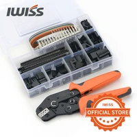 iwiss sn 28b dupont terminals crimping plier micro crimper for awg28 18 2 54mm pitch dupont connector kit wire flush cutters