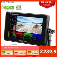 feelworld lut7 7 inch camera dslr field monitor 3d lut 2200nits touch screen with waveform vectorscope focus assist