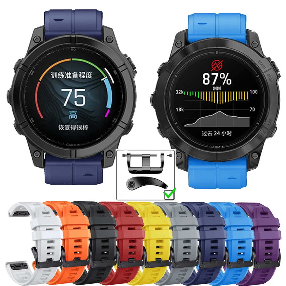22 26 мм спортивный ремешок для часов Garmin Fenix 8 E 47 51 965 955 7X 7 6X 6 5 5X Enduro 3 2 EPIX Quaitx
