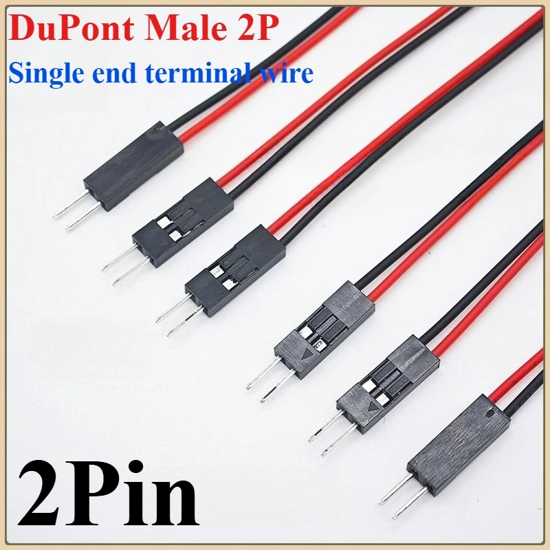 20 шт./10 шт. 2-контактный кабель Dupont 2P 2-контактный разъем-перемычка провод 2,54 мм Длина шага 10 см 20 см 30 см с одной головкой для 3D-принтера