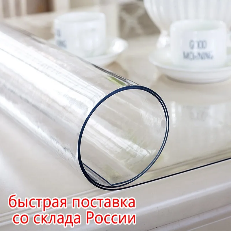 

Soft Glass Tablecloth Transparency PVC table cloth Waterproof Oilproof Kitchen Dining table cover for rectangular table 1.0mm