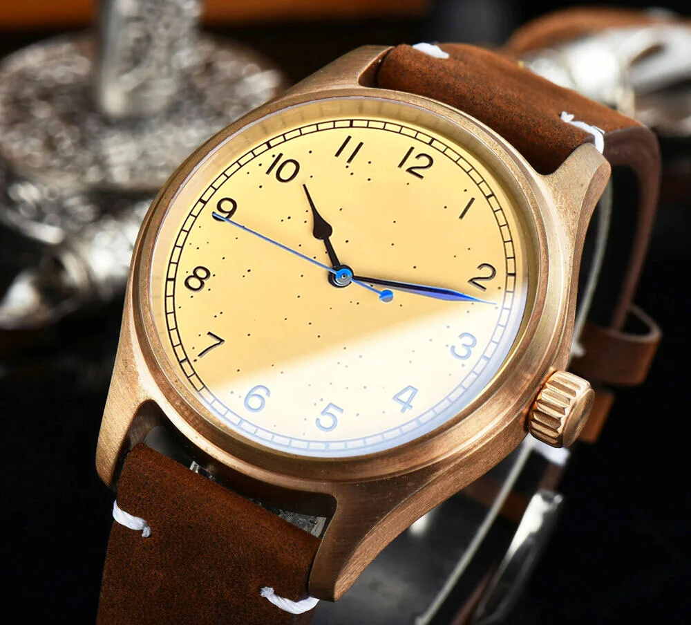 

Tandorio 39MM CUSN8 Sollid Real Bronzed Case Yellow Dial Automatic Men Watch Diver 200m Waterproof Japan NH35A PT5000 Movement
