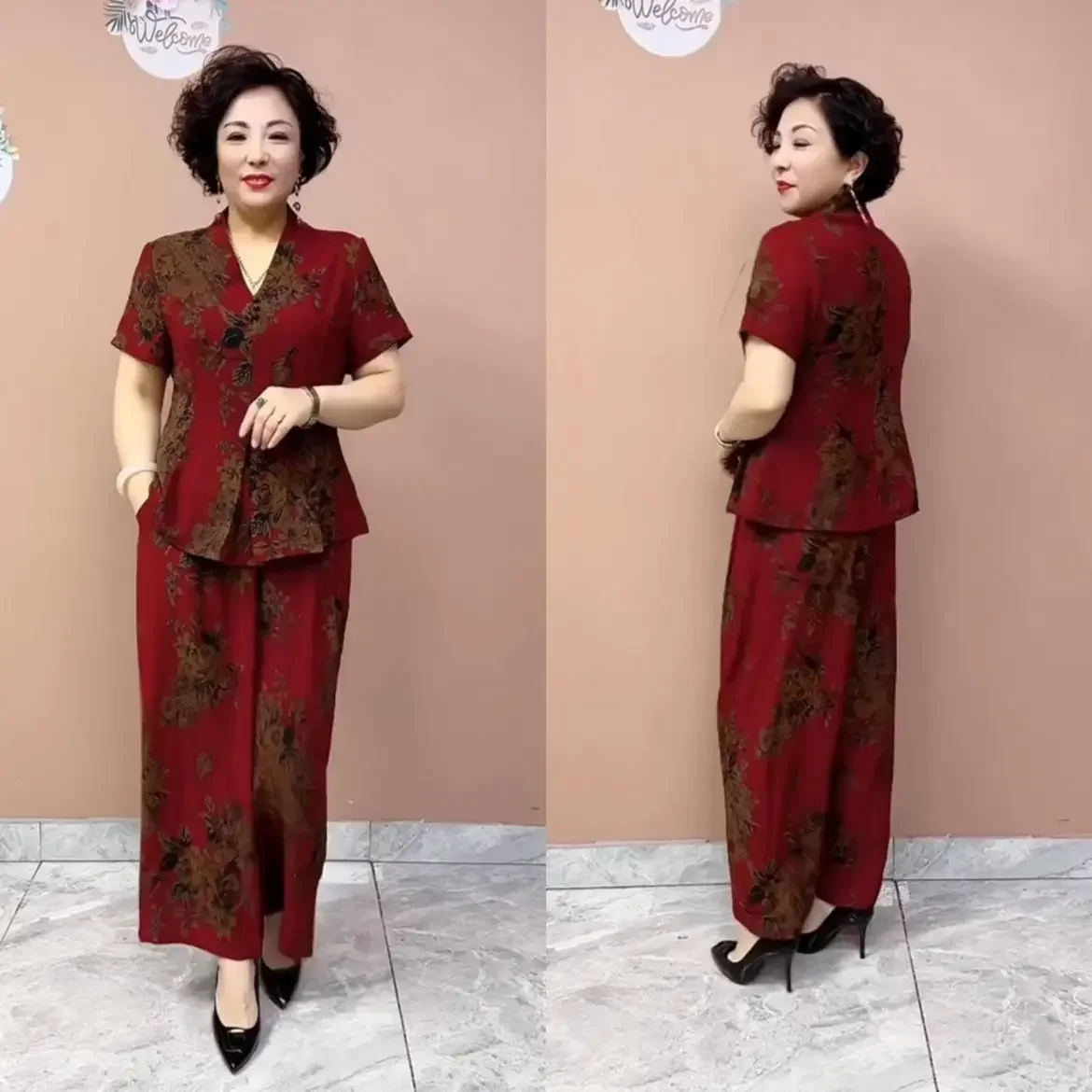 Лето 2024 года новый стиль элегантный топ-клеш для мам среднего и пожилого возраста