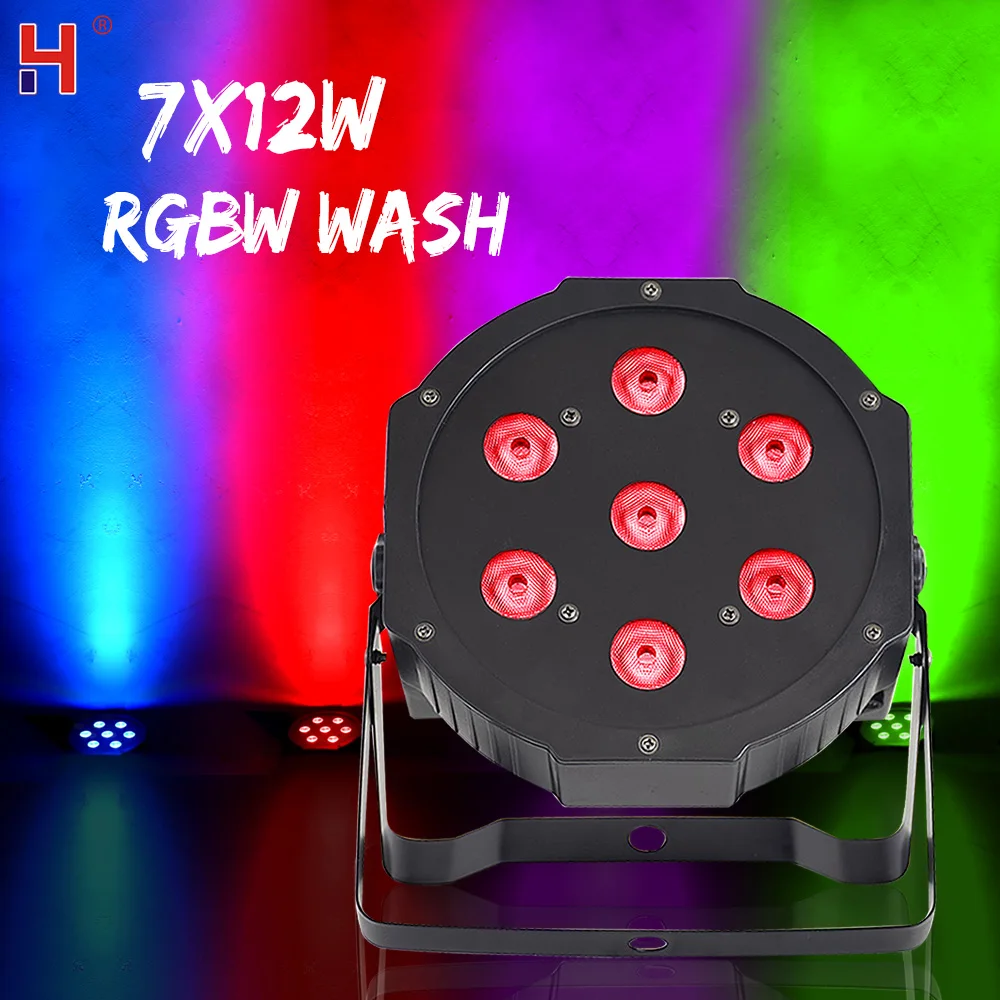 Плоский светодиодный прожектор Dmx512 7 х12 Вт Rgbw 4 в 1 с контролем качества подходит