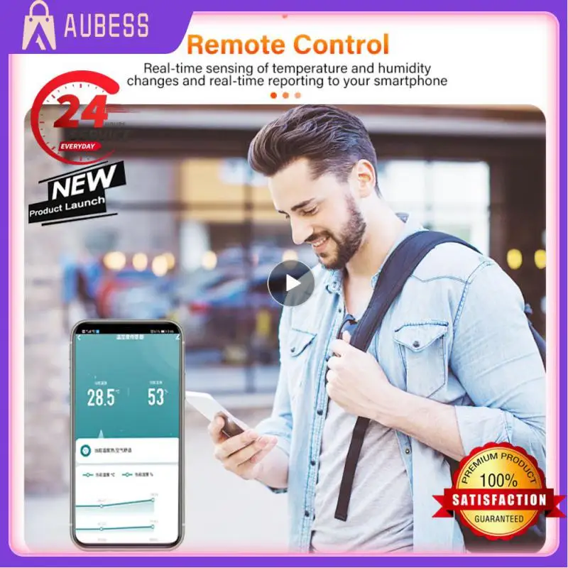 

1~8PCS Zigbee Smart Home Security Mutifunctional Battery Powered Indoor Hygrometer Tuya Wifi Temperature Humidity Sensor