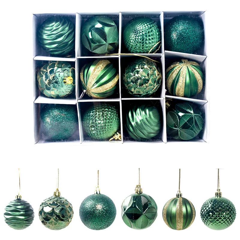 

Home Decorations Xmas Tree Hanging Pendant Plastic Christmas Tree Hanging Balls Christmas Ball Ornaments Xmas Gifts 12pcs