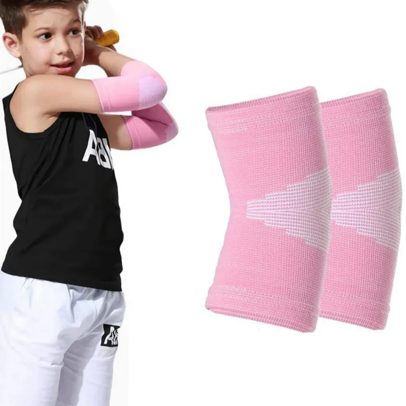 1 Pair Kids Knit Elbow Brace Support Compression Arm Protection Sleeves for Children Volleyball Weightlifting Tennis Tendonitis