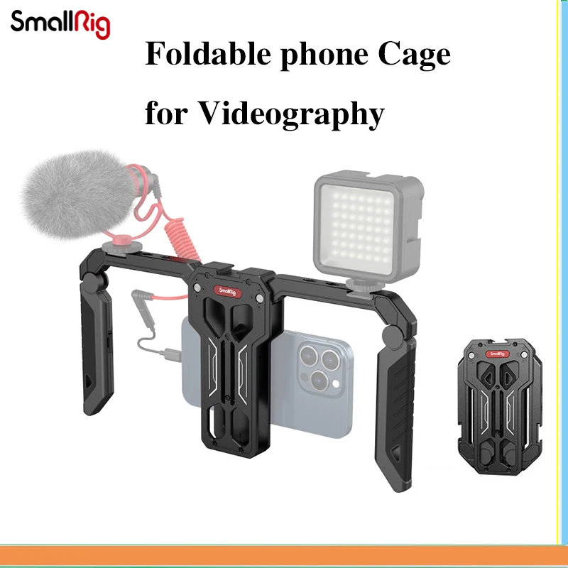 

SmallRig Universal SmartPhone Cage for Iphone 13 Pro/Pro Max With foldable handles Wireless controls Rig for Iphone 13/12 3111