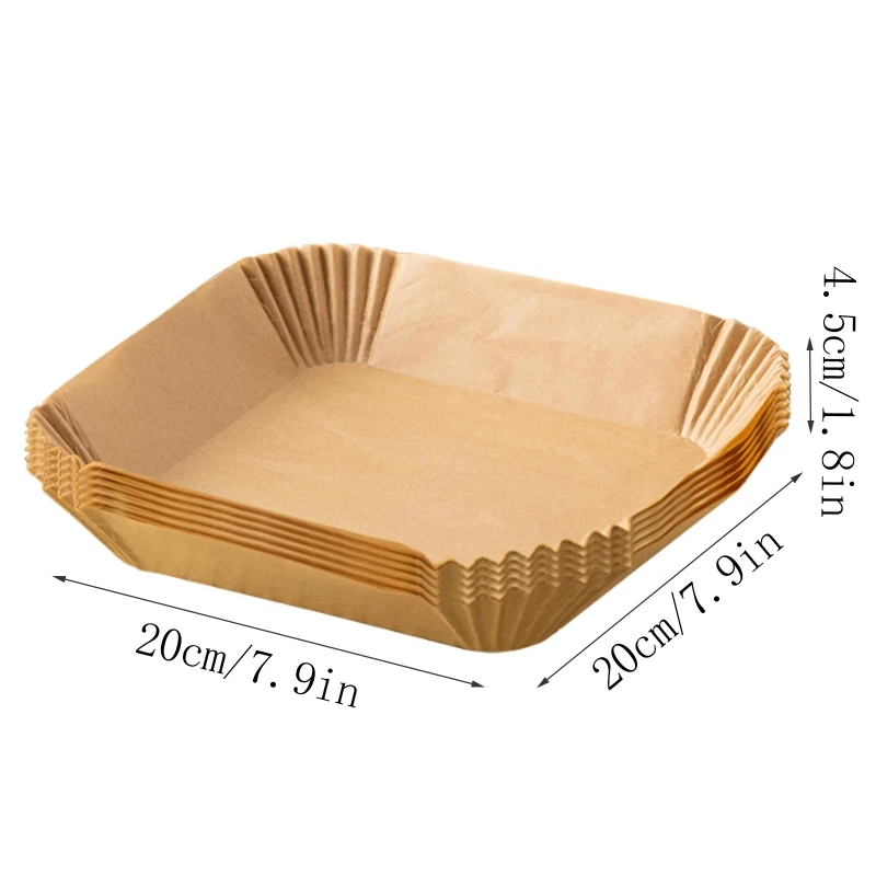 

50Pcs/Bag Air Fryer Steamer Liners Premium Perforated Wood Pulp Papers Non-Stick Steaming Basket Mat Baking Utensils M21 23