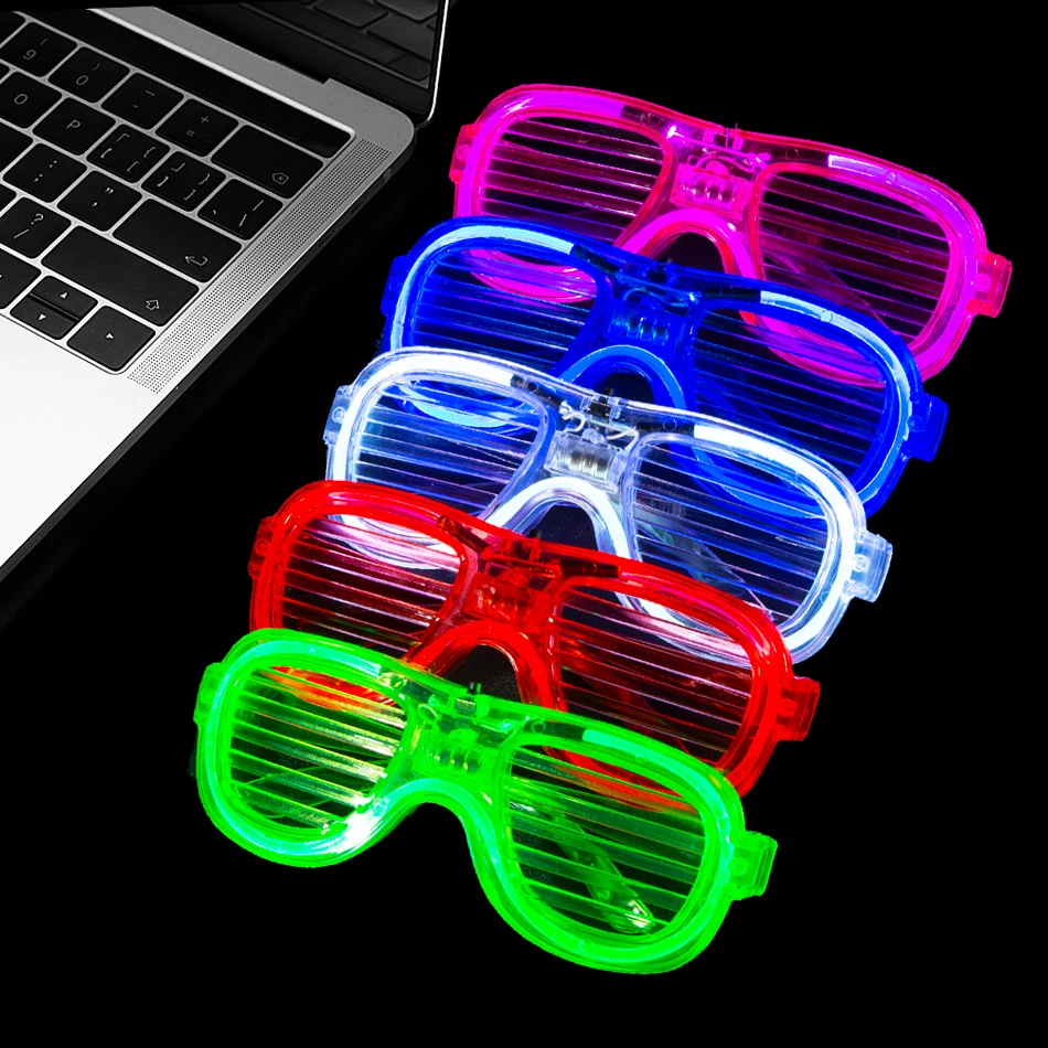 5/10/25 Pcs Light Up LED Glasses Bulk 5 Colors Glow Glasses Glow in The Dark Party Supplies Neon Party Favors for Kids Adults