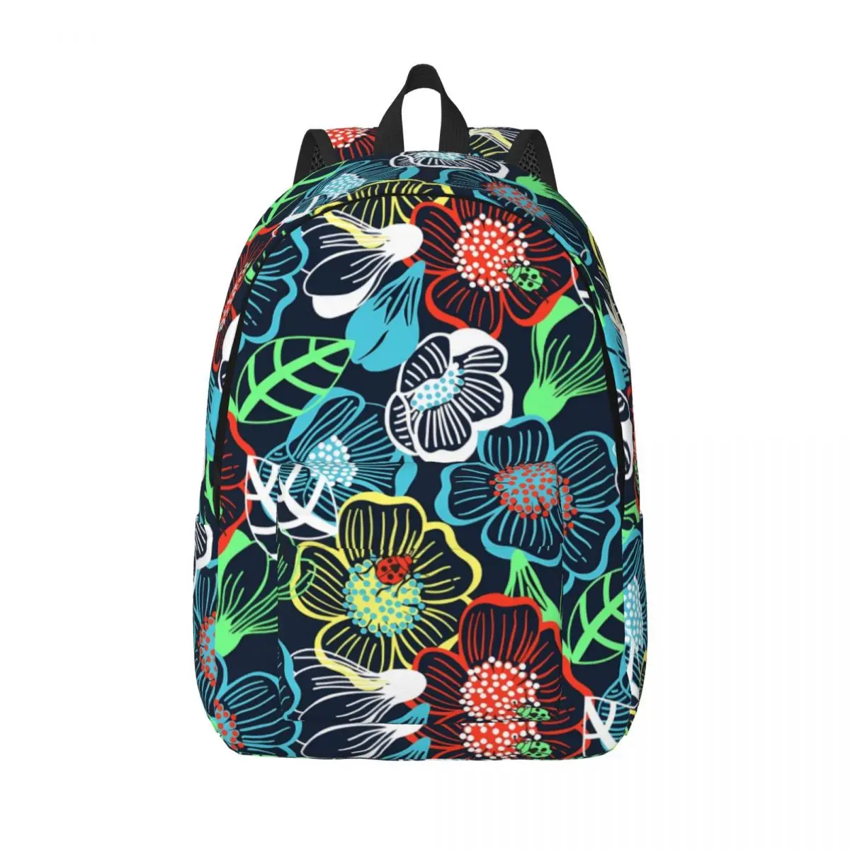 

Рюкзак для мальчиков и девочек с цветочным принтом, прочный цветной ранец из полиэстера, дизайнерские портфели для старших классов и университетов