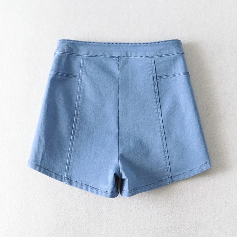 Korean Style Denim Shorts 2021 Summer High Waist Elastic Hip Bag Thin Slim Hot Shorts Summer Streetwear Jeans Offlice Lady 2021