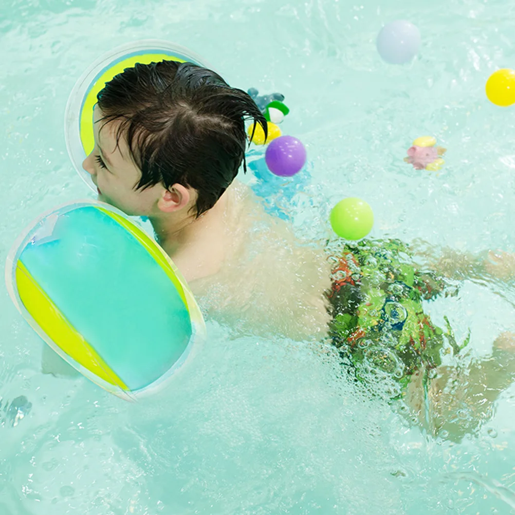 

1 Pair Arm Floaties Kids Roll Up Inflatable Swim Arm Bands Floater Sleeves Swimming Ring Armlets for Children (Blue, Suitable