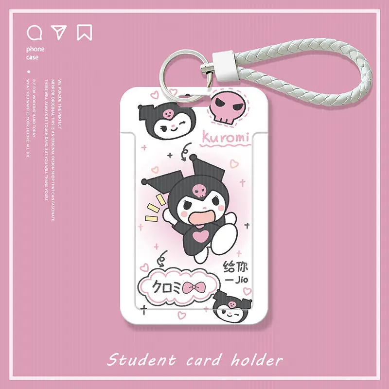 

Kawaii Anime Kuromi My Melody Sanrio Student Slide Card Sleeve Girl Heart Cute Cartoon Cinnamoroll Pochacco Rice Card Id Cover