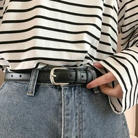 hot selling fashion brand red black soft faux leather strap jeans hot wide silver metal pin buckle vintage belts for women dress