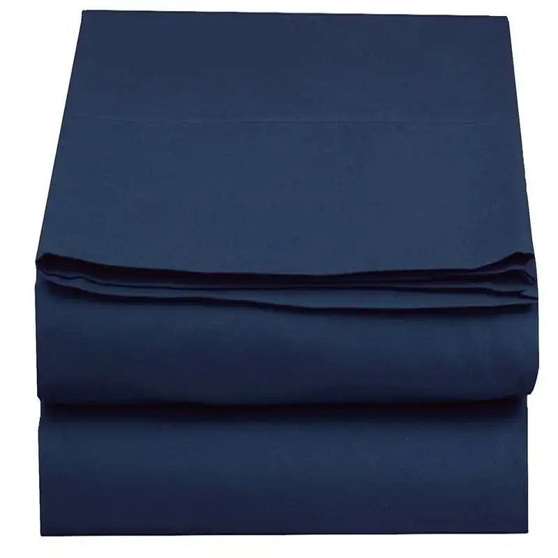 

Set of 4 1500 Flat Sheet, California King Size, Navy Blue For Adults