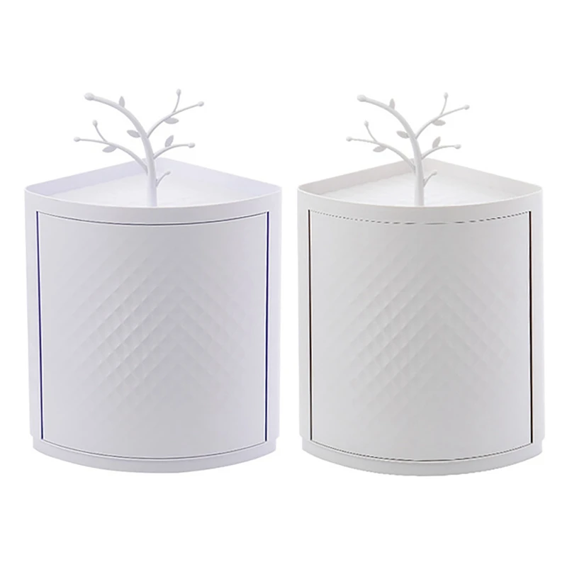 

Rotating Triple-cornered Corner Cabinet Lockers Dustproof Shelf Kitchen Corner Cabinet Bathroom Accessories