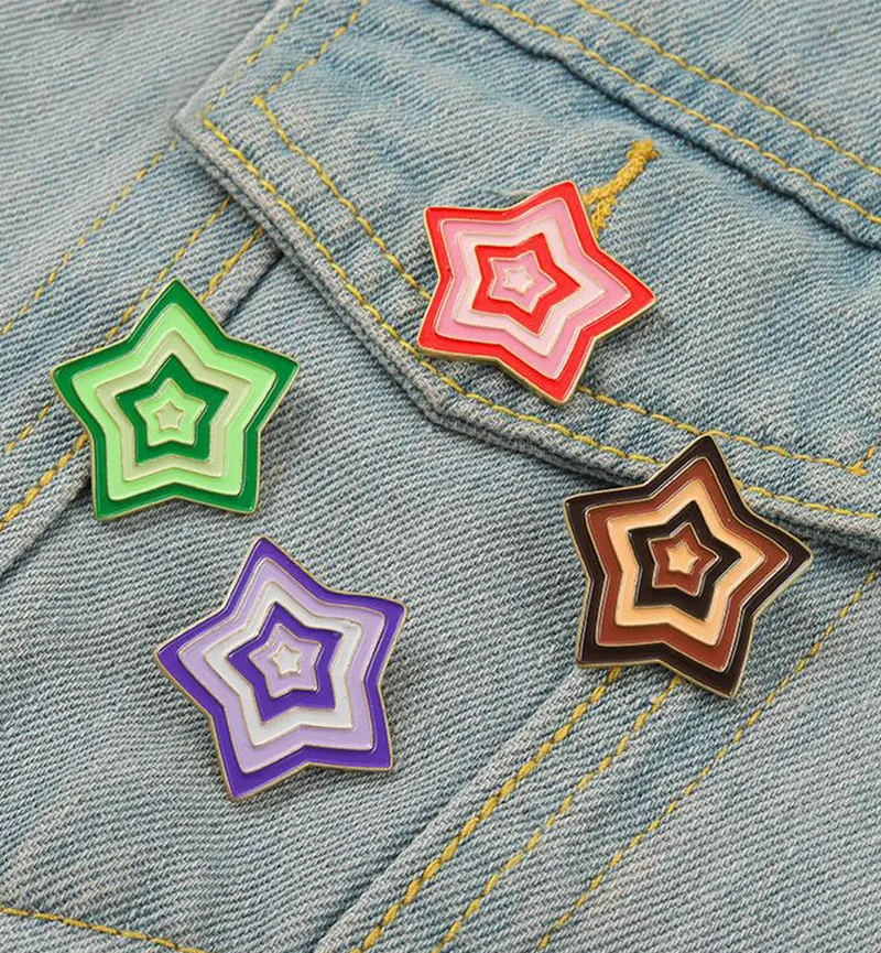 4-стильные эмалированные булавки с градиентом на заказ красная зеленая розовая