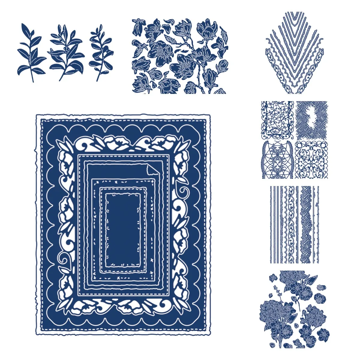 

Delicate Floral Stripes Metal Cutting Die 2022 New Templates DIY Scrapbooking Paper Making Crafts Cuts