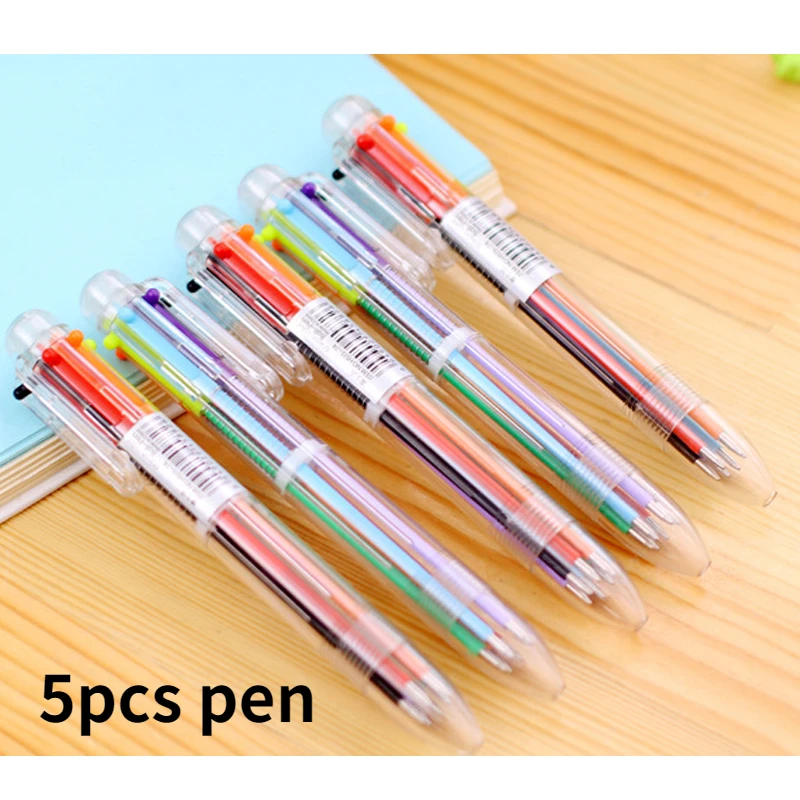 5pcs Ballpoint Pen Multicolor Office School Students Ballpoint Pen Office Accessories Supplies Free Shipping 6 Colors Grease Pen