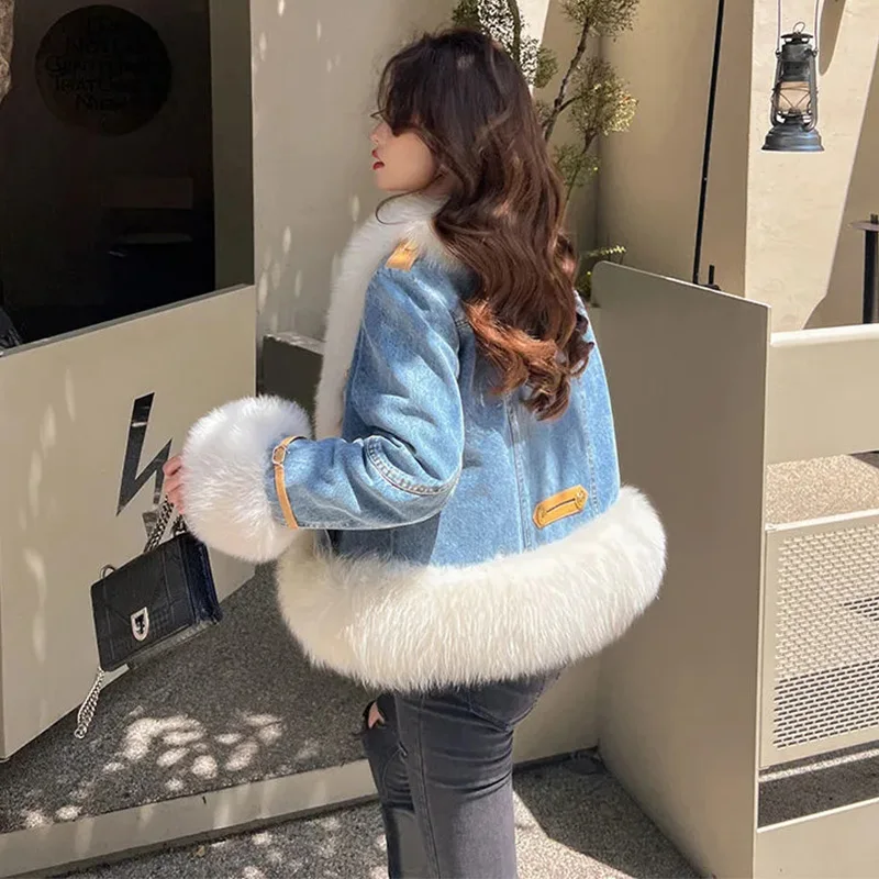 2022 Autumn Winter New Imitation Fox Fur Coats Female Short Style Thick Inner Bladder Young Fashion Warm Temperament Coats Women