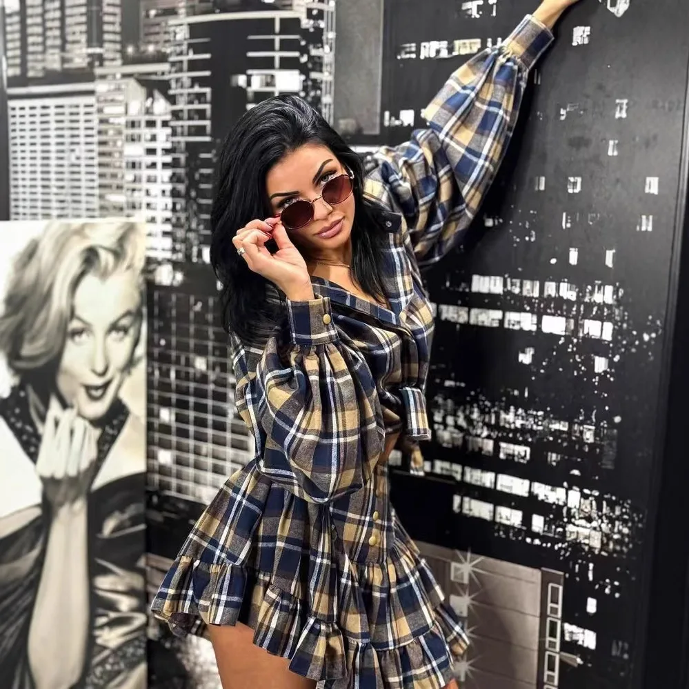 LEDP Темпераментный клетчатый костюм