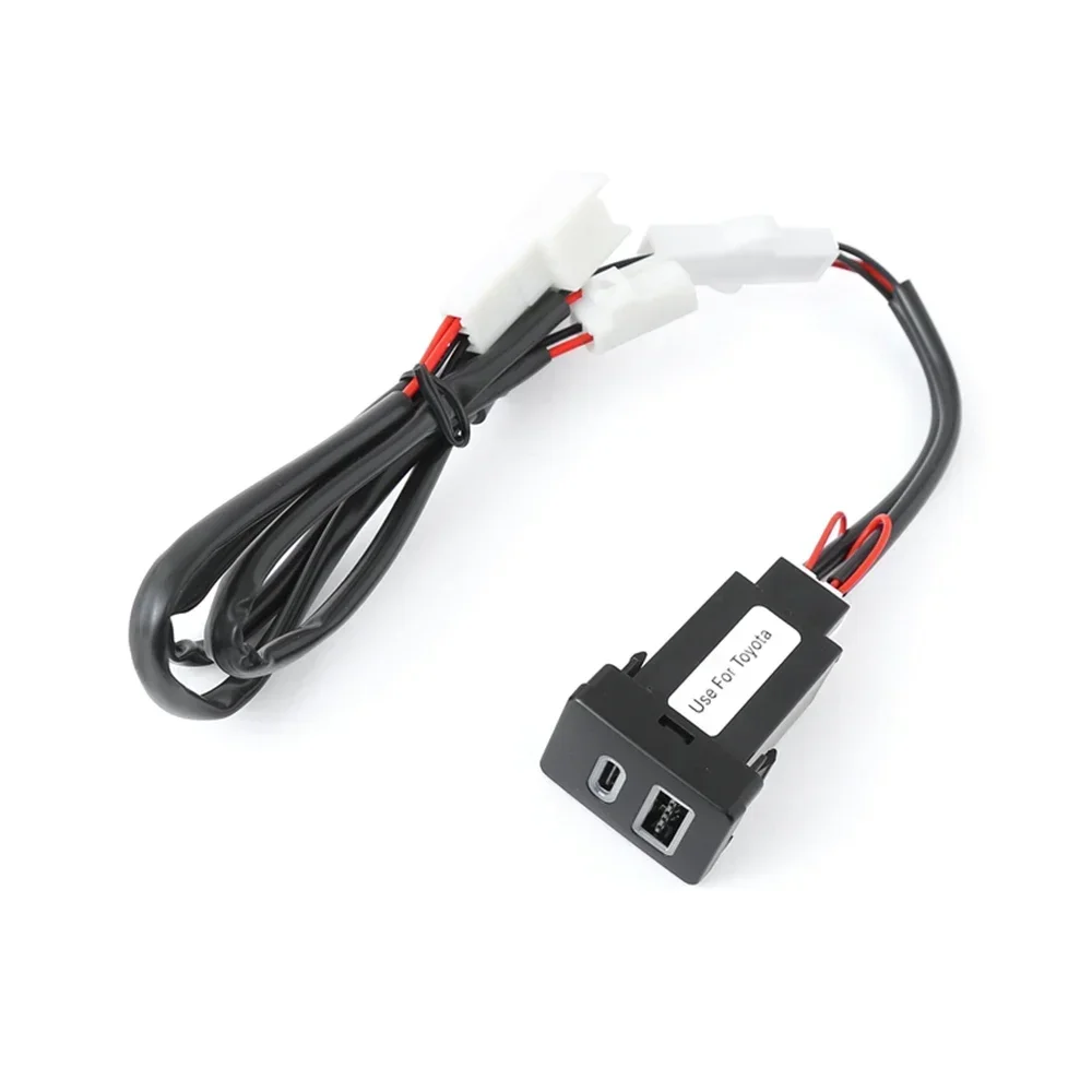 

1 шт., 12 В, автомобильное зарядное устройство, розетка QC3.0, двойная USB PD, тип C, адаптер питания для телефона, для Toyota old LC120 Prado