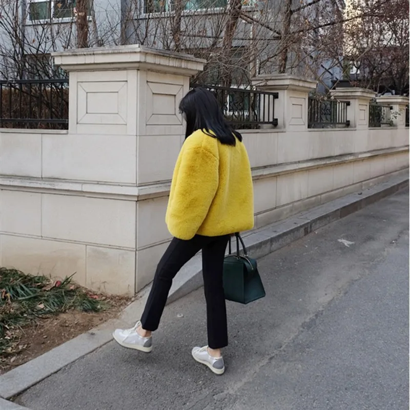 Повседневные осенне-зимние женские пальто из искусственного меха толстые теплые