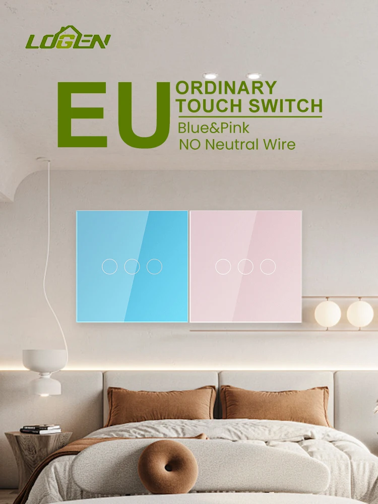 Сенсорный переключатель Logen 1 способ без нейтрального провода настенный
