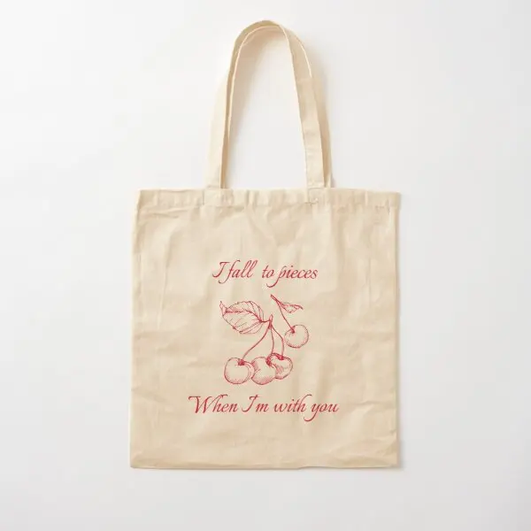 

I Fall To Pieces Cotton Canvas Bag Foldable Ladies Printed Travel Grocery Fabric Shopper Fashion Handbag Women Reusable