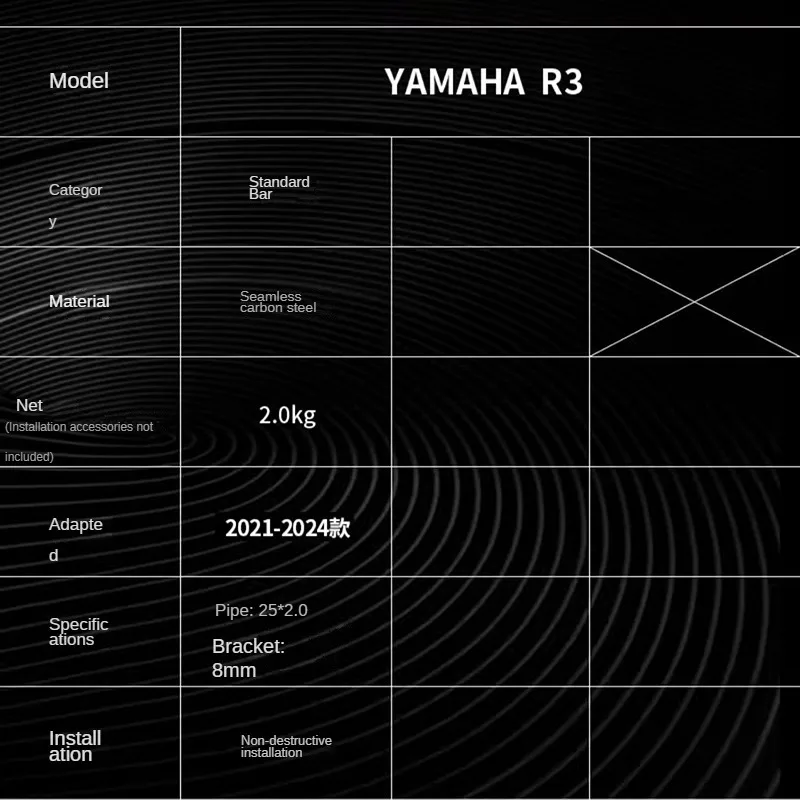 Бампер для мотоцикла YAHAMA R3 2021-2024 защита от падения