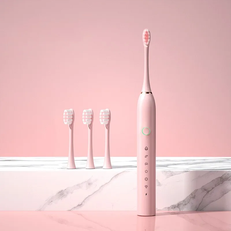 

6 Mode Sonic Electric Toothbrush USB Rechargeable for Adults Smart Timer IPX7 Waterproof Ultrasonic Soft-bristle Tooth Brush X-2