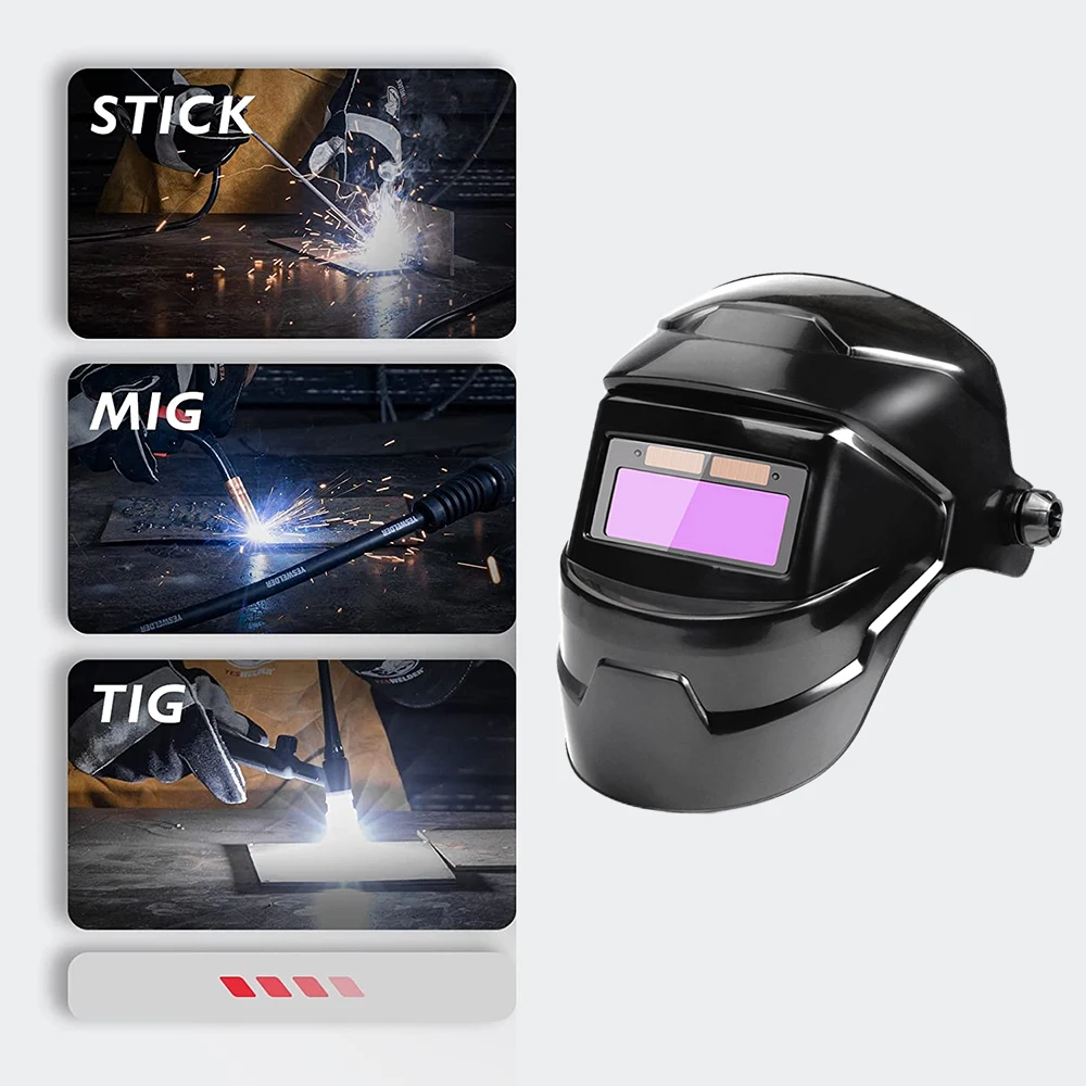 Маска сварочная с автозатемнением на солнечной батарее 180 градусов | Инструменты