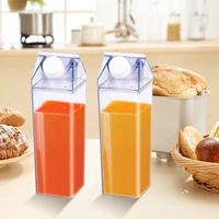 500ml milk carton water bottle sports square milk juice water bottle with christmas stickers outdoor tour camping drinking cup