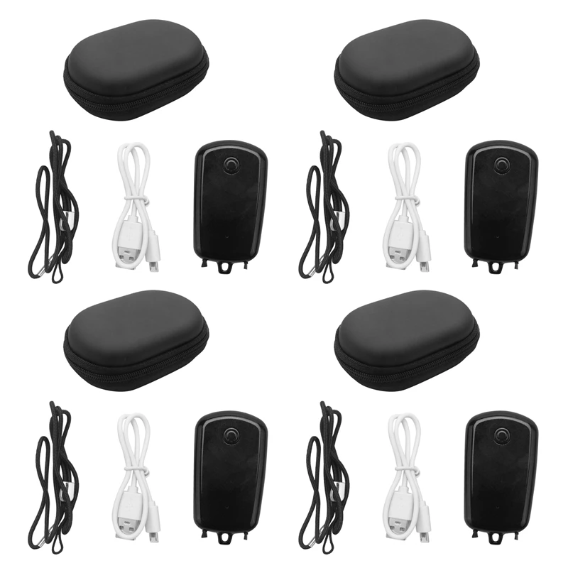 

4X Hanging Neck Air Purifier, Portable Car Oxygen Bar 230MAH Battery Negative Ion Air Purifier(Black)