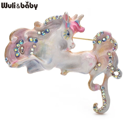 Брошь Wuli&baby лошадь-единорог