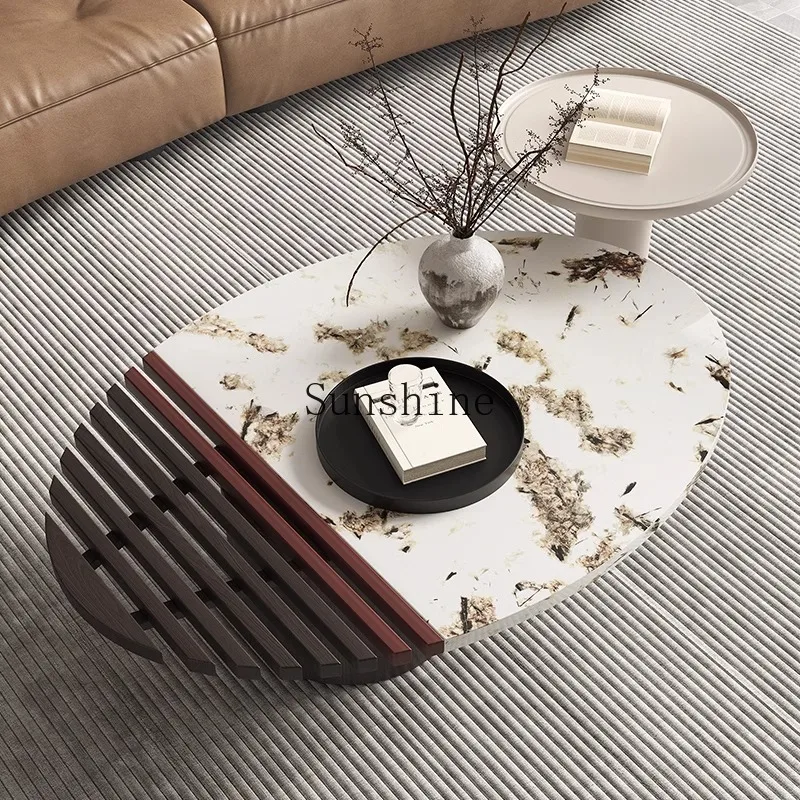 Комбинация журнального столика из массива дерева искусственного мрамора