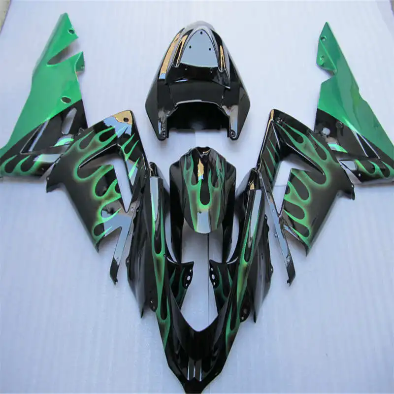 

Customized fairing -For Ninja ZX 10R 04 05 ZX-10R 2004 2005 ZX10R Green Flames Fairing.Toiletry kits