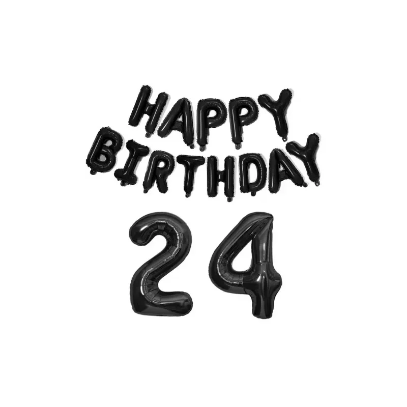 

Черный воздушный шар "С днем рождения" 16 дюймов