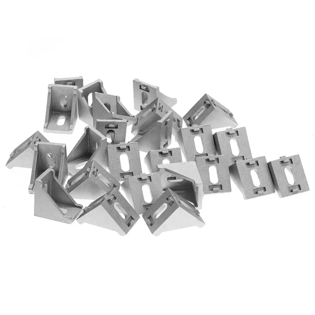 

25pcs 4040 Aluminum L Shape Corner Bracket Right Angle Brace Fastener