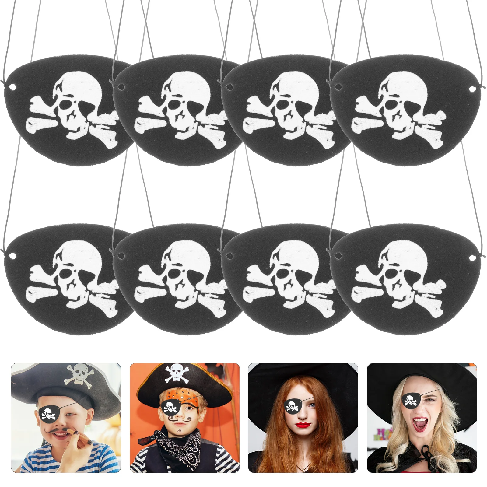 

Eye Patch Halloween Props Design One-eye Pirate Covers Cosplay Felt Patches Party Mask Decors Accessories
