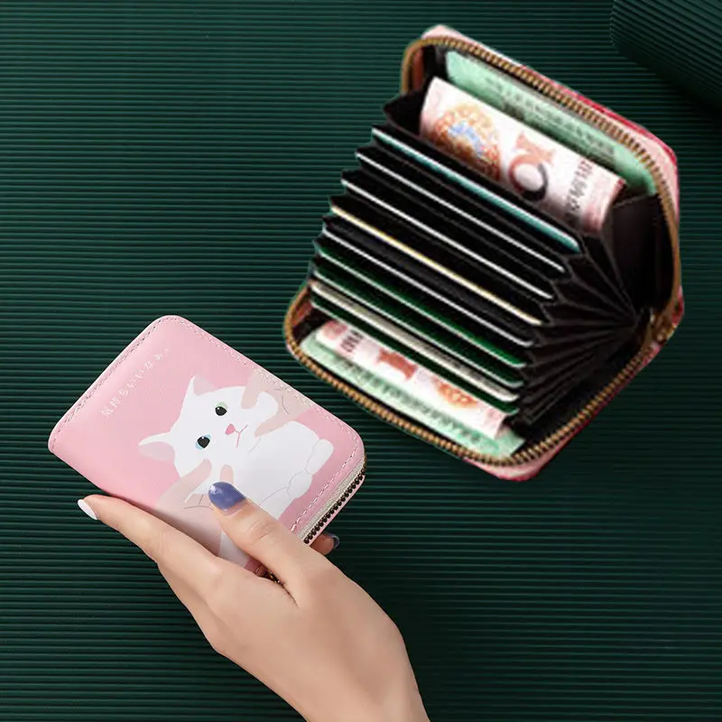 Женские кошельки Kawaii с изображением животных кожаная сумка держателем для карт
