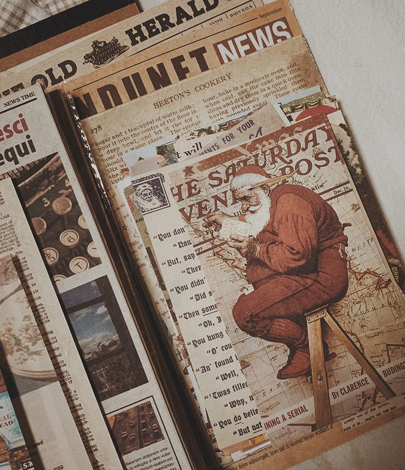 110 шт. старые новости винтажная бумага для рукоделия журнал нежелательной пищи