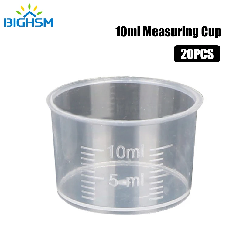 

20Pcs 10ml Measuring Cup Plastic Clear Liquid Volumetric Measurement Cup Graduated Cylinder Laboratory Experimental Supplies