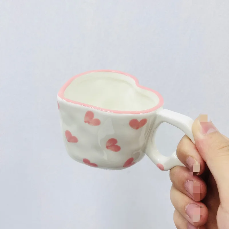 

Middle East Style Coffee Cup Tea Cup Creative Heart Cup Ceramic Milk Cups Porcelain Coffee Cups Wholesale New Year Gift