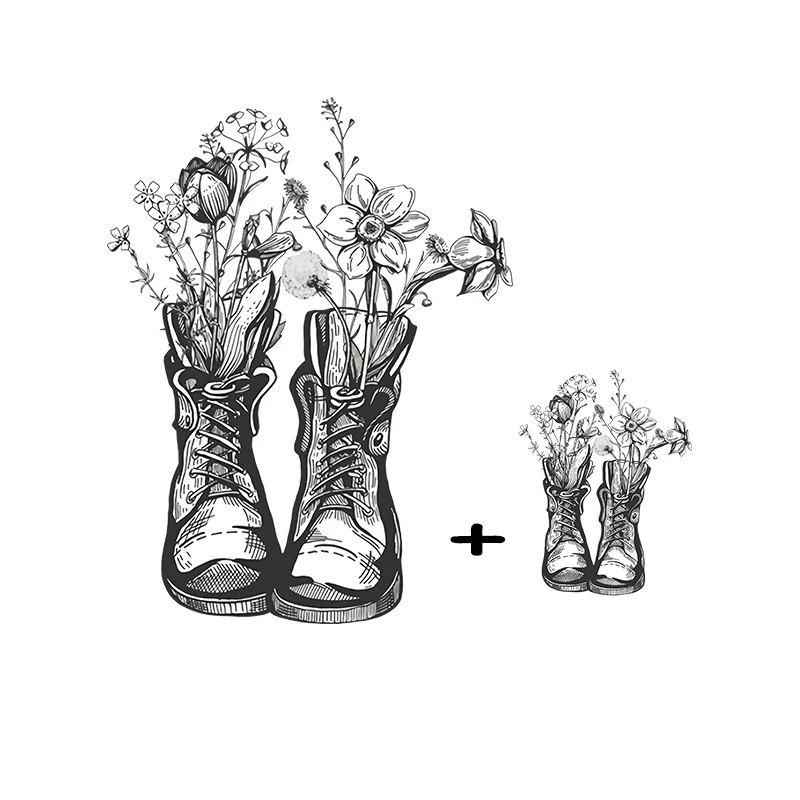 Цветочная обувь теплопередача наклейки на одежду железные нашивки аксессуары